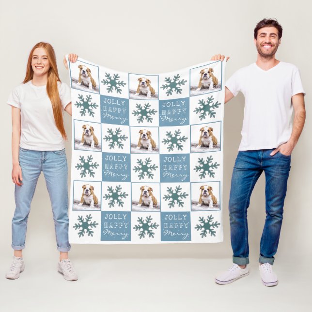 Couverture Polaire Typographie de photo de chien animal de compagnie  (En situation)