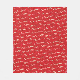 Couverture Polaire Typographie de script de Motif de nom personnalis