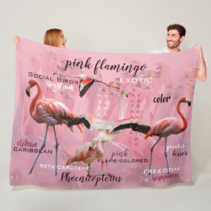 Couverture Polaire Typographie du Flamant rose rose  Customisé
