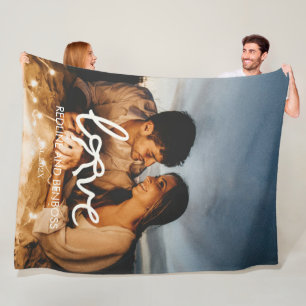 Couverture Polaire Typographie Moderne Amour Arc Couple Photo Personn