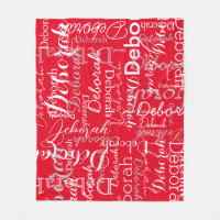 Typographie Motif Noms blancs Rouge Fleece Blanche