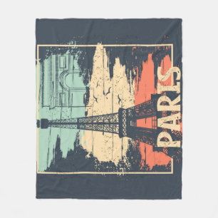 Couverture Polaire Typographie parisienne : affiche Eiffel abstraite.