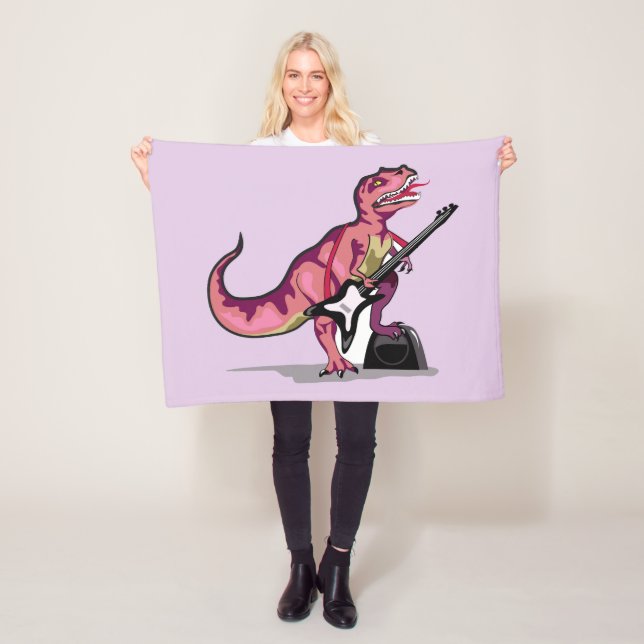 Couverture Polaire Tyrannosaurus Rex Jouant La Guitare. (En situation)