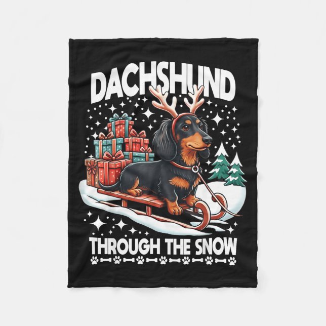 Couverture Polaire Ugly Dachshund Christmasthrough The Snow Gift Chri (Devant)