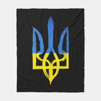 Couverture Polaire Ukrainien vintage trident la poche coeur support