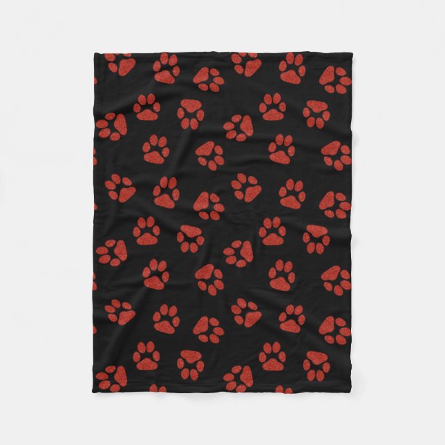 Couverture Polaire Un chien Empreinte de patte rouge vif propriétaire (Devant)
