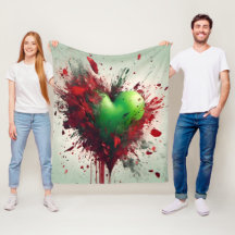 Un coeur vert vibre éclate