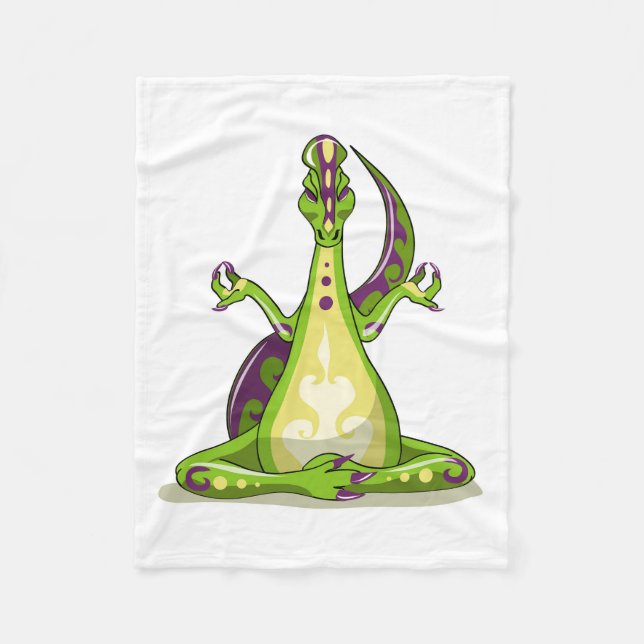 Couverture Polaire Un Dinosaure Iguanodon Qui Fait Du Yoga. (Devant)