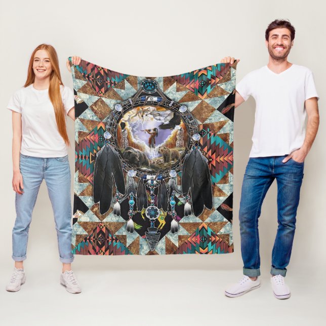 Couverture Polaire Un guerrier de l'esprit amérindien (En situation)