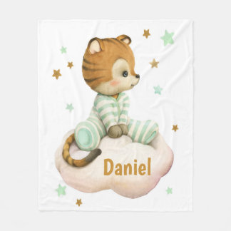 Couverture Polaire Un joli petit tigre assis