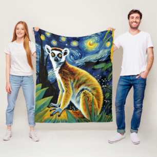 Couverture Polaire Un lémur dans la nuit étoilée