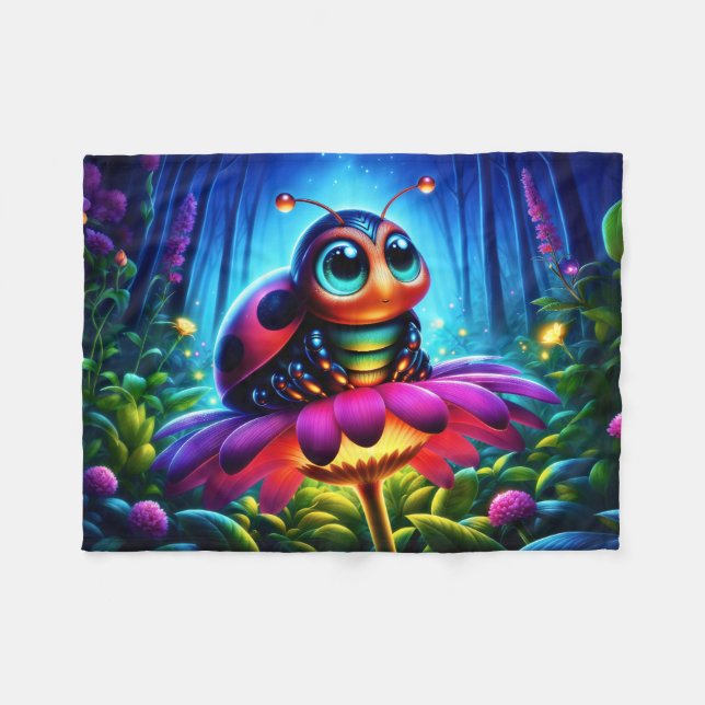 Couverture Polaire Un néon à imaginaire lunaire nature onirique (Devant (Horizontal))