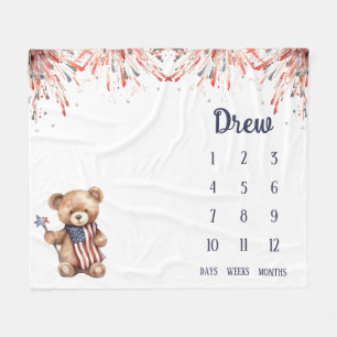 Couverture Polaire Un Petit Pétard Teddy Bear Baby Milestone