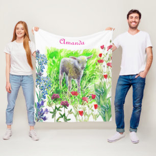 Couverture Polaire Un peu de lamme et de fleur sauvage