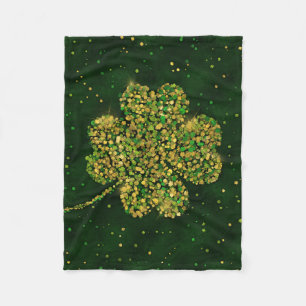 Couverture Polaire Un Shamrock irlandais à quatre feuilles de trèfl