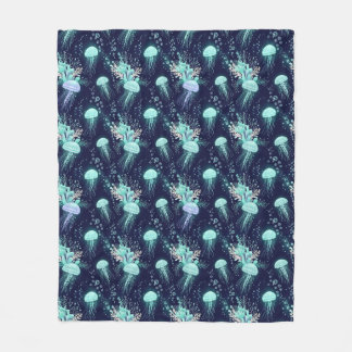 Couverture Polaire Underwater Jellyfish Pattern