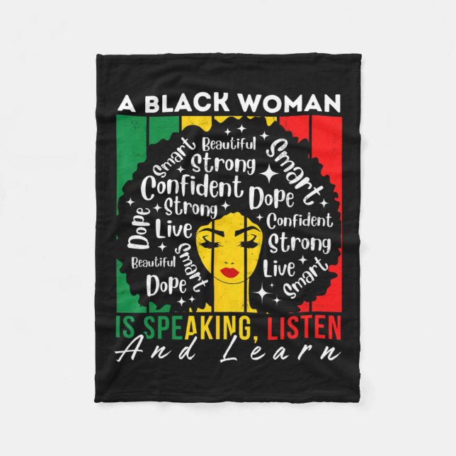 Couverture Polaire Une Femme Noire Parle Écouter Et Apprendre Afro Wo (Devant)