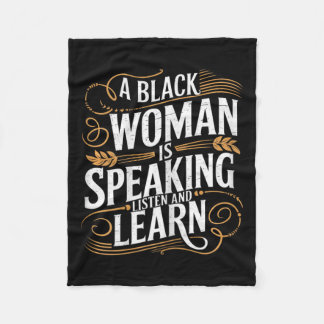 Couverture Polaire Une Femme Noire Parle Écouter Et Apprendre Junetee