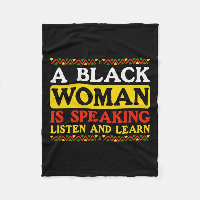 Couverture Polaire Une Femme Noire Parle Écouter Et Apprendre Manque  (Devant)