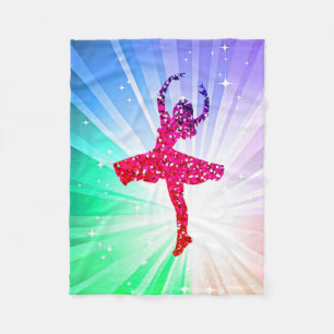 Couverture Polaire Une fille dansante brille des lumières.