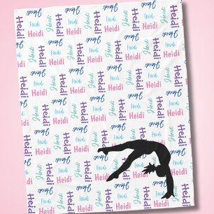 Couverture Polaire Une Fille Gymnastique Pouvoir Tumbler Son Nom Part
