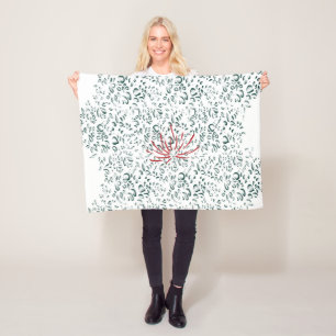 Couverture Polaire une fleur rouge sur un arrière - plan noir