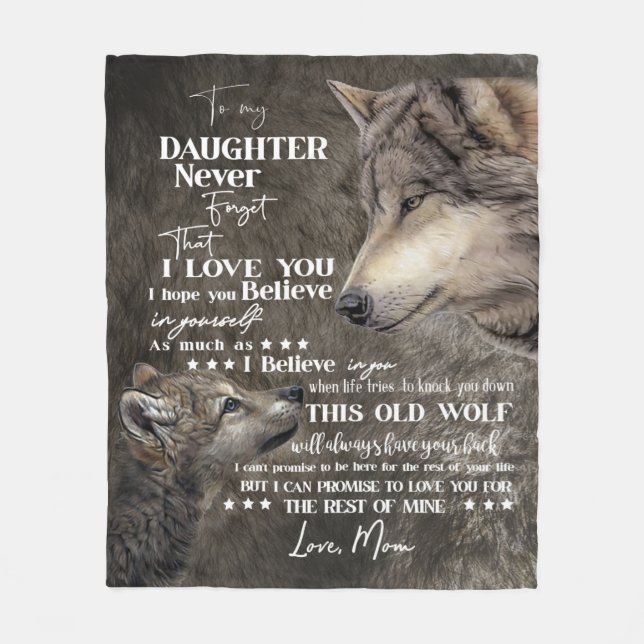 Couverture Polaire Une Lettre Personnalisée À Ma Fille, (Devant)