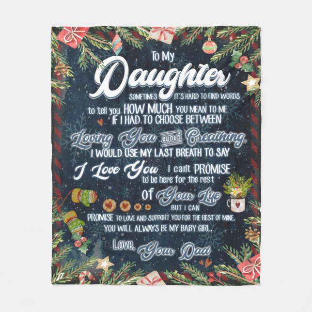 Couverture Polaire Une Lettre Personnelle À Ma Fille De Papa, (Devant)