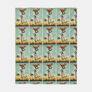 Couverture Polaire Une oeuvre d'art africaine pour représenter une fe