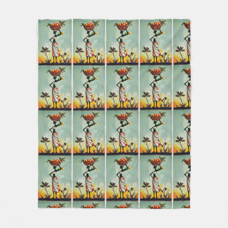 Couverture Polaire Une oeuvre d'art africaine pour représenter une fe