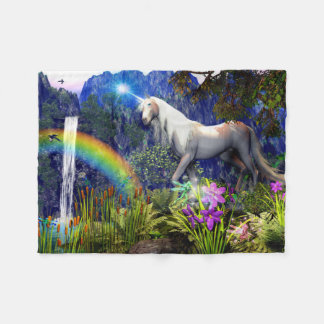 Couverture Polaire Unicorn Dream Fleece Blanche par DreamFlame 5D