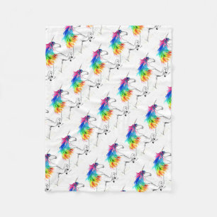 Couverture Polaire Unicorn Enfants Girly Magique Cute Girls Aquarelle