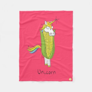 Couverture Polaire Unicorn Funny Corn Blanche polaire