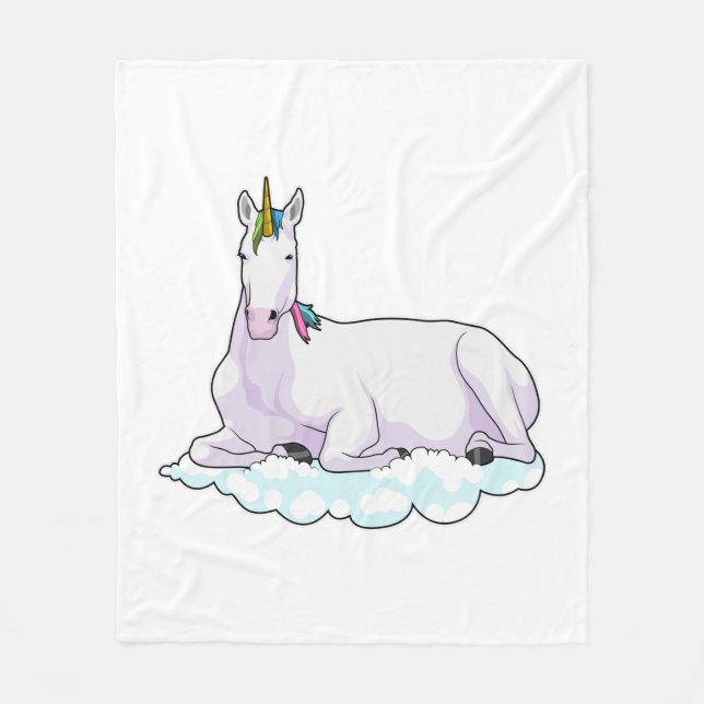 Couverture Polaire Unicorn on cloud (Devant)