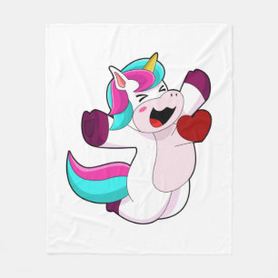Couverture Polaire Unicorne avec coeur