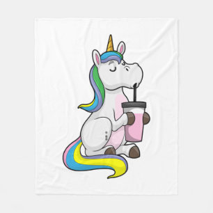 Couverture Polaire Unicorne avec thé bulle