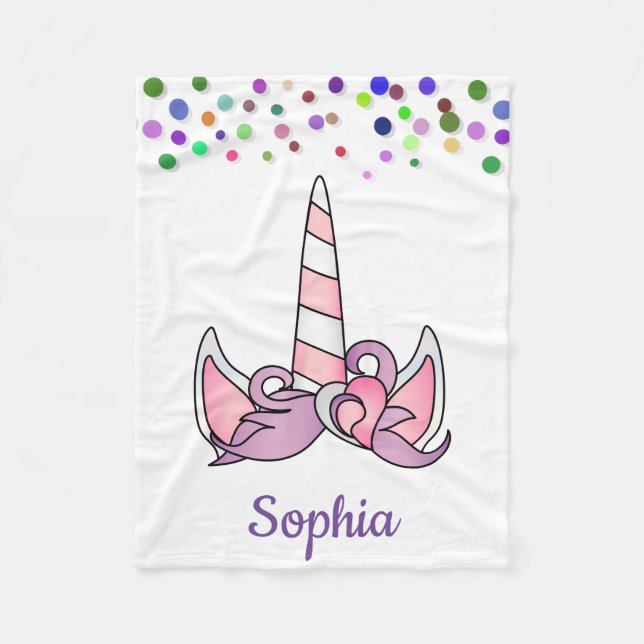 Couverture Polaire Unicorne personnalisée avec poney (Devant)