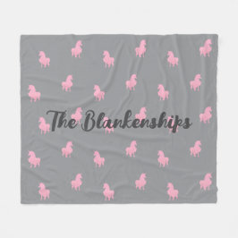 Couverture Polaire Unicorne rose invisible sur gris