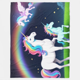 Couverture Polaire Unicornes avec magie