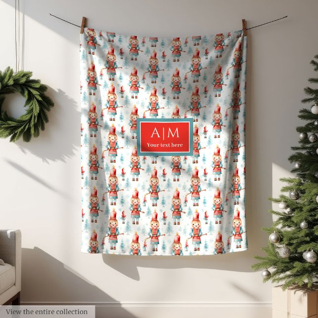 Couverture Polaire Unique aquarelle noisette cadeau festif pour fille (Unique watercolor nutcracker festive gift for girl Fleece Blanket)