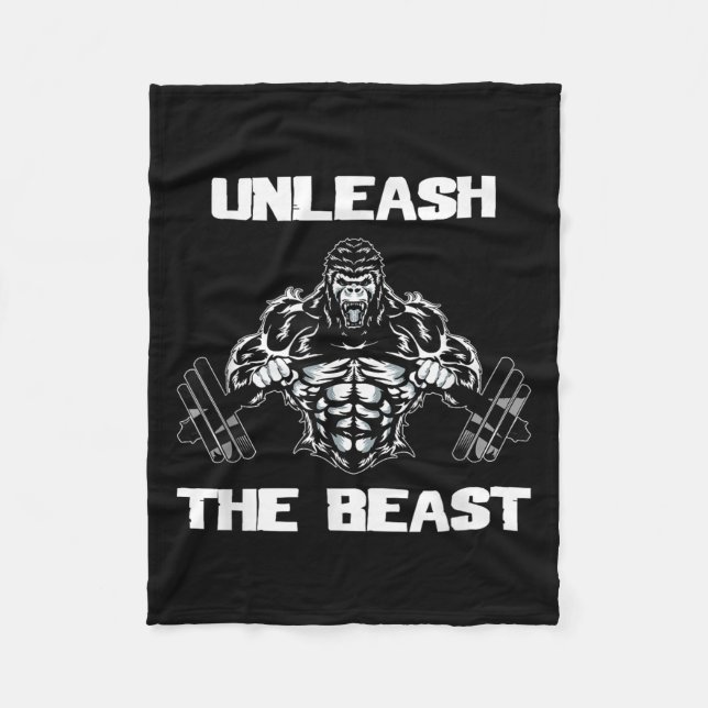Couverture Polaire Unleahe Gorilla Bodybuilding Motivational Gift  (Devant)