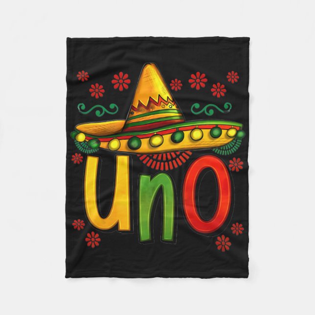 Couverture Polaire Uno Mon premier anniversaire mexicain Cinco De May (Devant)