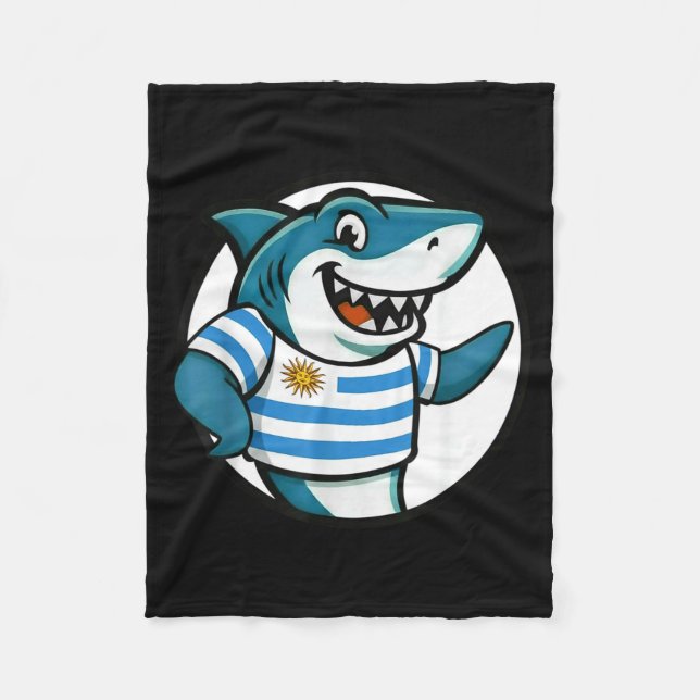 Couverture Polaire Uruguay Flag Shark Funny Uruguayan  (Devant)