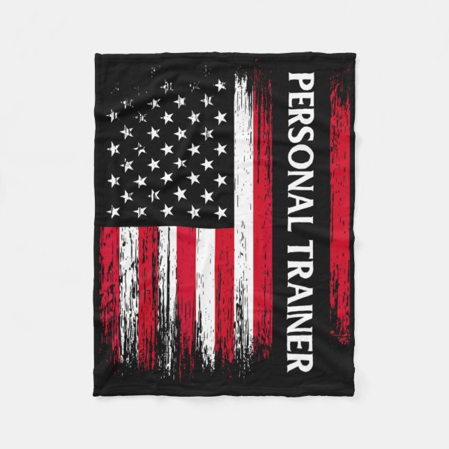 Couverture Polaire Us American Flag Personal Trainer Fitness Instruct (Devant)