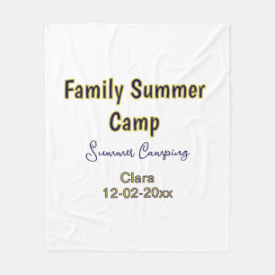 Couverture Polaire Vacances de camping en famille ajoutez nom dateÉté