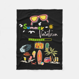Couverture Polaire Vacances d'été ambiance plage palmiers tropical