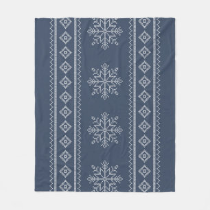 Couverture Polaire Vacances d'hiver tricot snowflake design