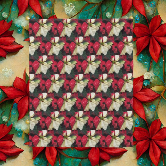 Couverture Polaire Vacances Motif de Poinsettia variées (In Situ Holiday)