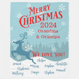 Couverture Polaire Vacances Reindeer Blanchisserie personnalisée