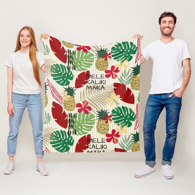 Couverture Polaire Vacances tropicales hawaïennes ALO-HO-HA  (En situation)
